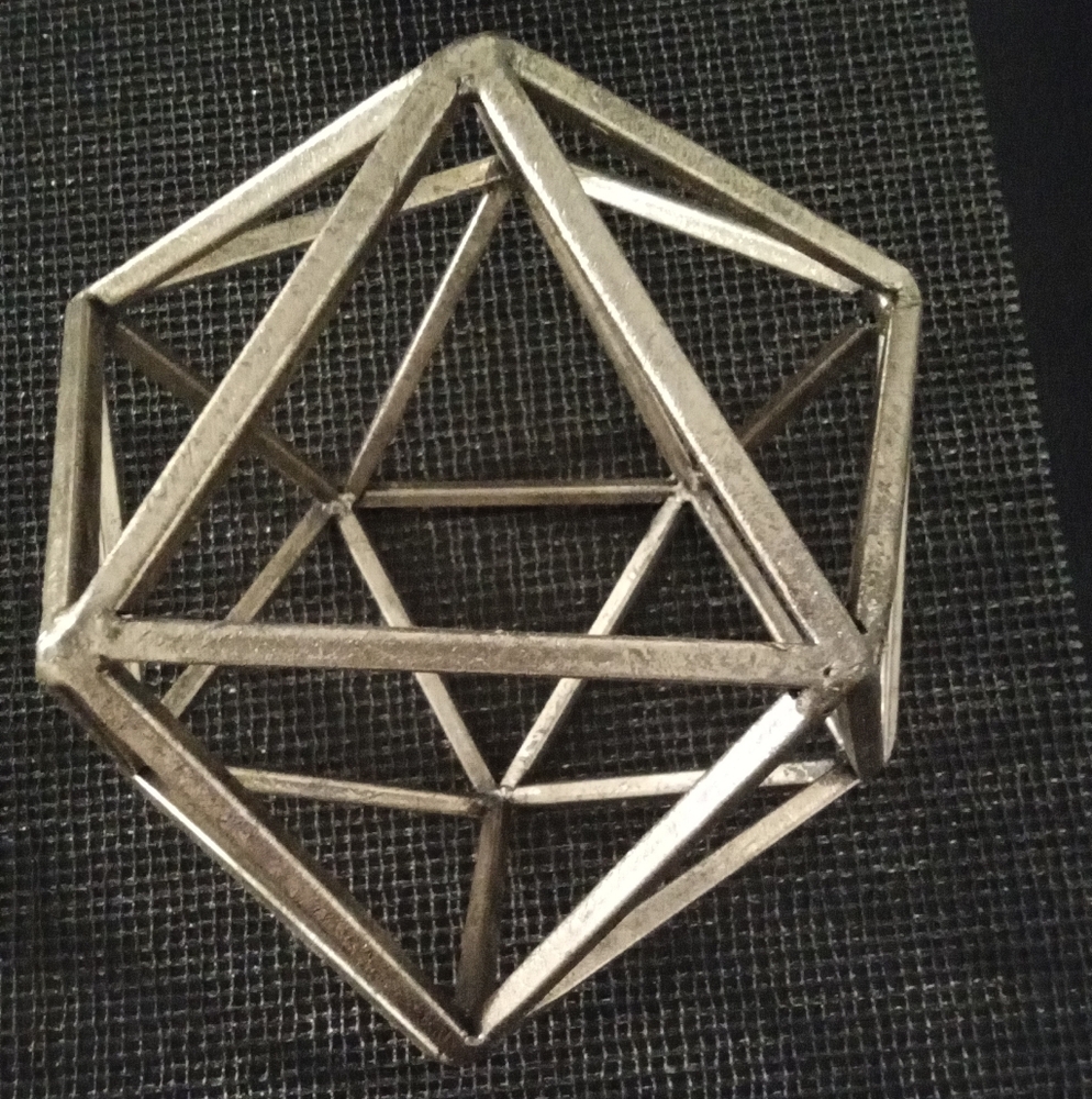 Geometric Antiqued Gold-tone Metal Orb